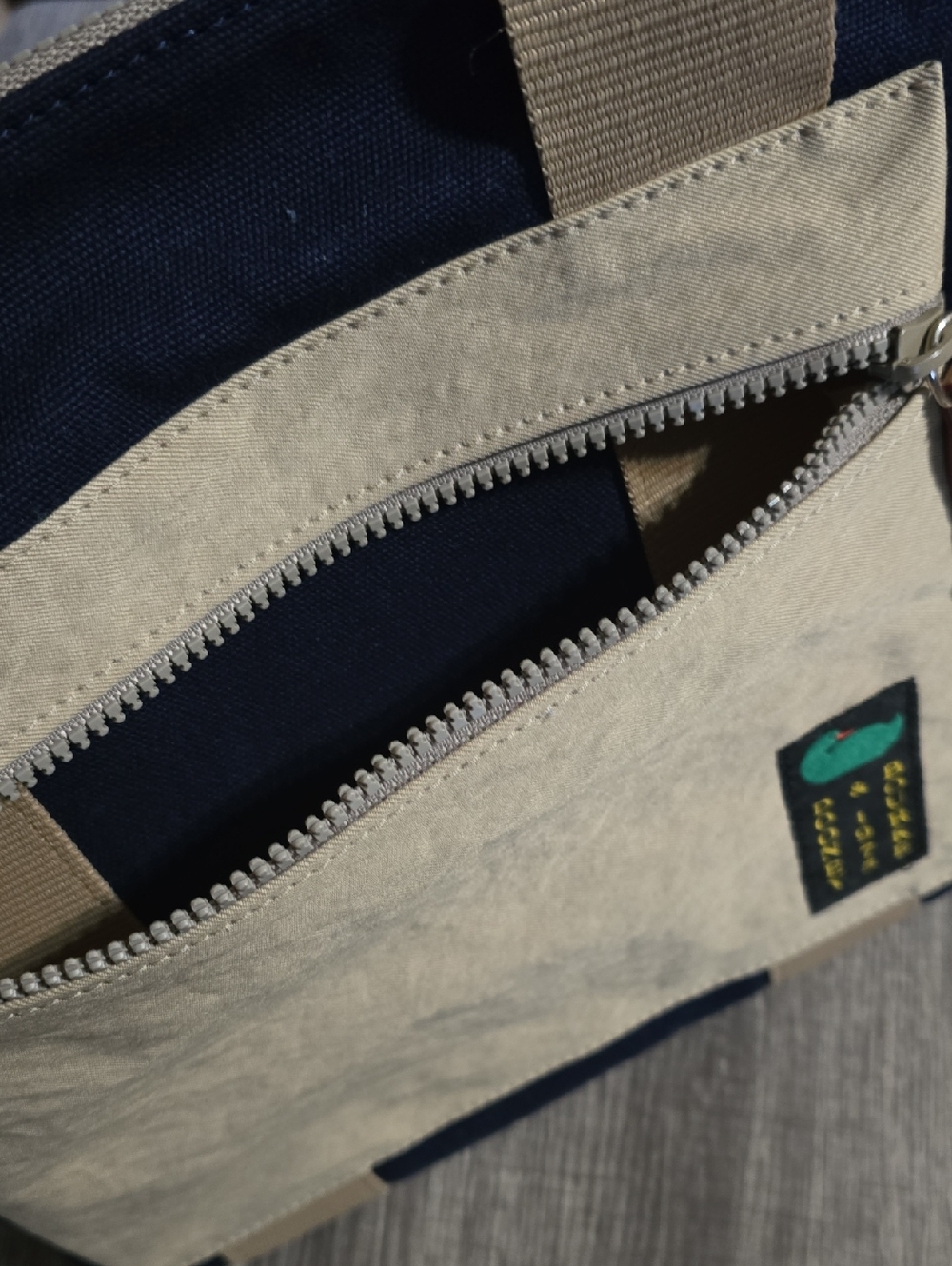 Dooney & Bourke Navy and Khaki Canvas Tote - Picture 5 of 7